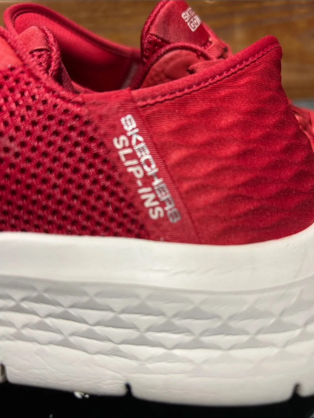 Skechers Red Mesh GOWalk Slip-On‎ Trainer